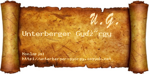 Unterberger György névjegykártya